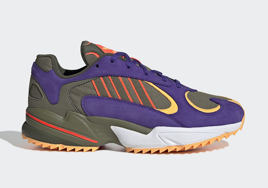 adidas Yung-1 Trail in Purple and Solar Red
