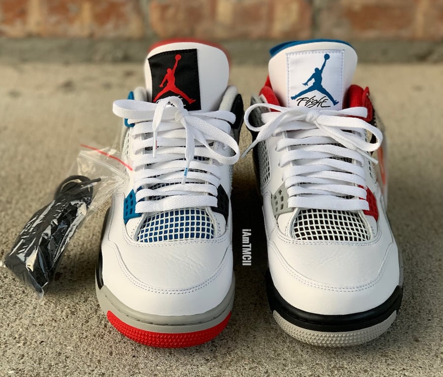 blue red and white jordan 4