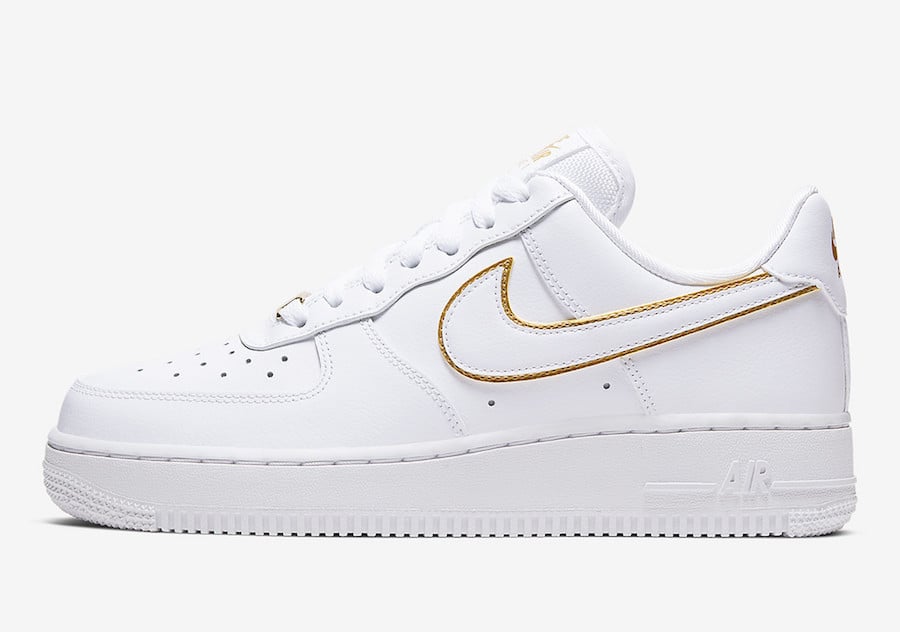 black air force gold swoosh