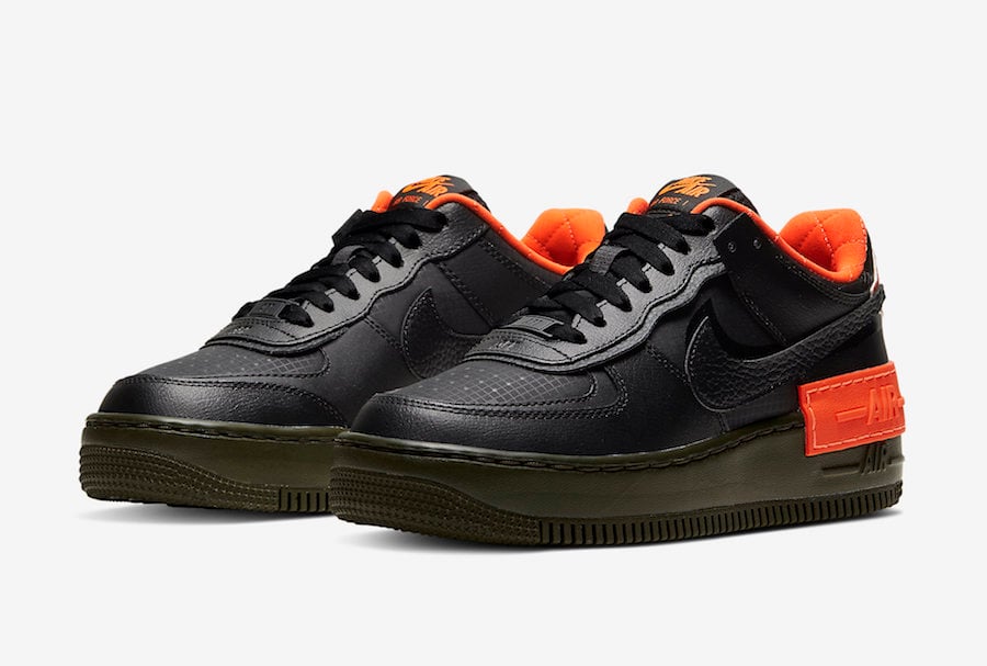 nike air force one black orange