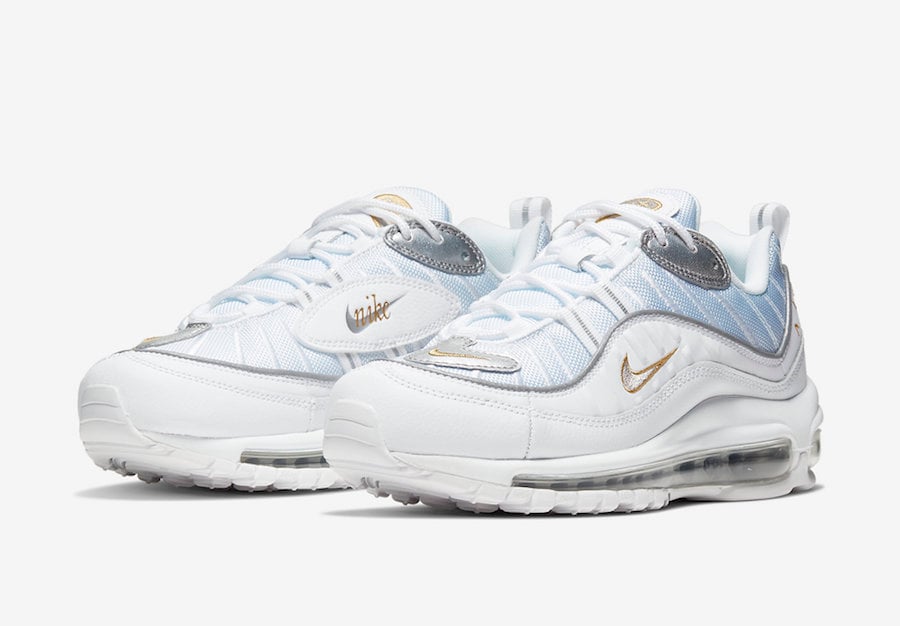 Nike Air Max 98 White Gold Silver CT2547-100 Release Date Info