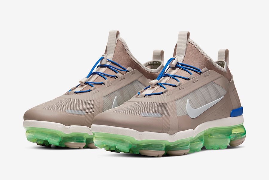 Nike Air VaporMax 2019 Utility in Desert Sand and Electric Green