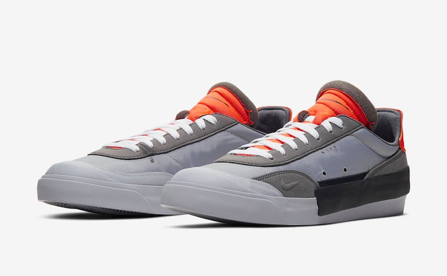 Nike Drop Type LX in Wolf Grey and Total Orange