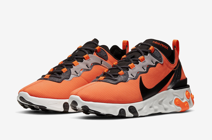 Nike React Element 55 Orange Black CQ4600-800 Release Date Info