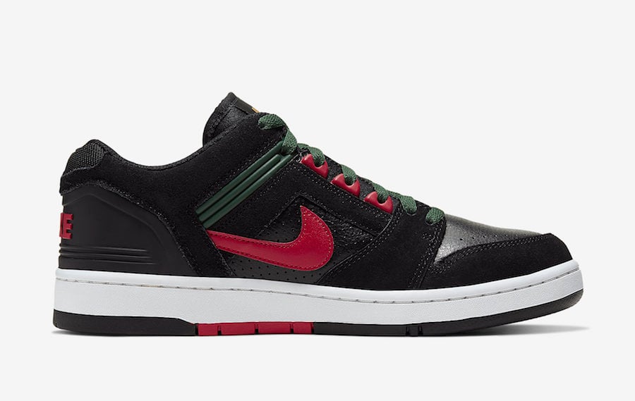 Nike SB Air Force 2 Low Black Deep Forest Gym Red AO0300-002 Release Date Info