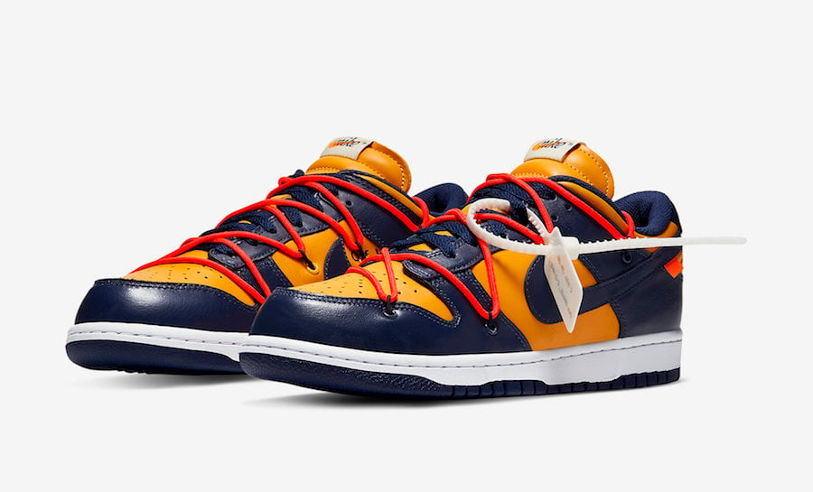 Off-White Nike Dunk Low Gold Navy CT0856-700 Release Date Info