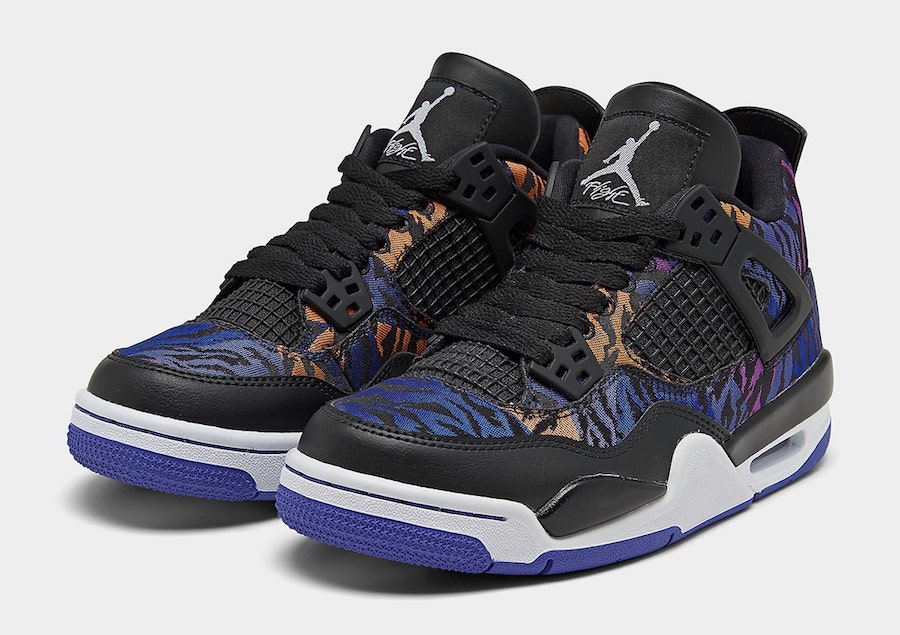 Tiger Camo Air Jordan 4 GS Rush Violet Racer Blue BQ9043-005 Tiger Camo Air Jordan 4 GS Rush Violet Racer Blue BQ9043-005