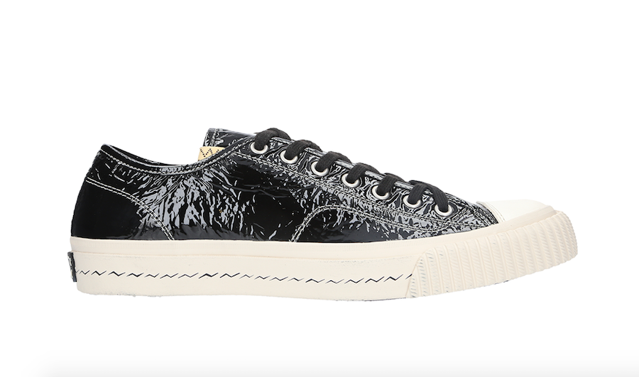 Visvim Skagway Lo Folie Available in Black Cracked Patent Leather