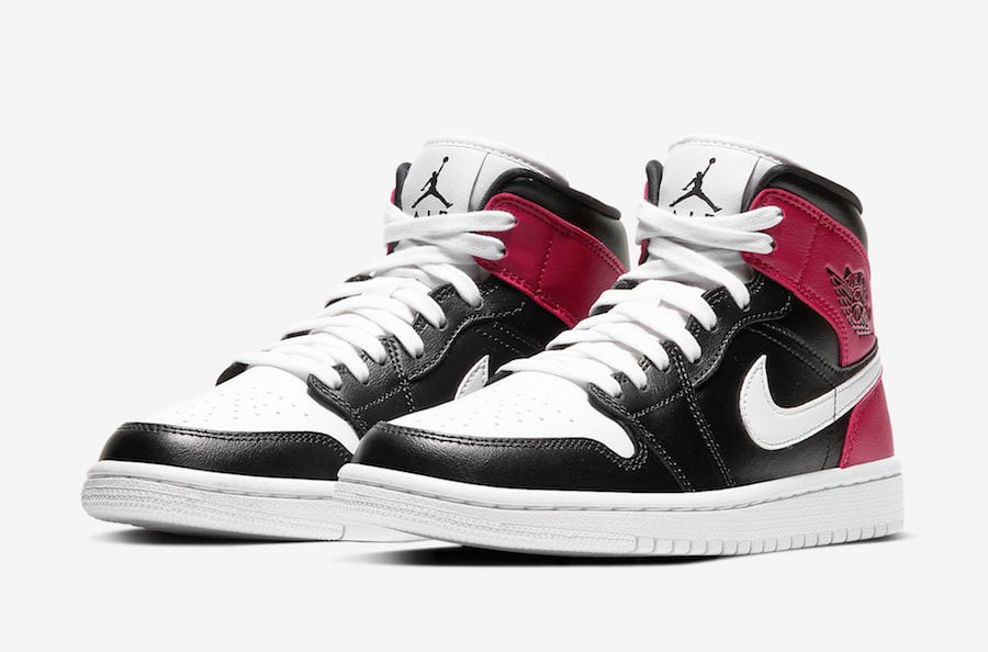 red black and white mid jordan 1