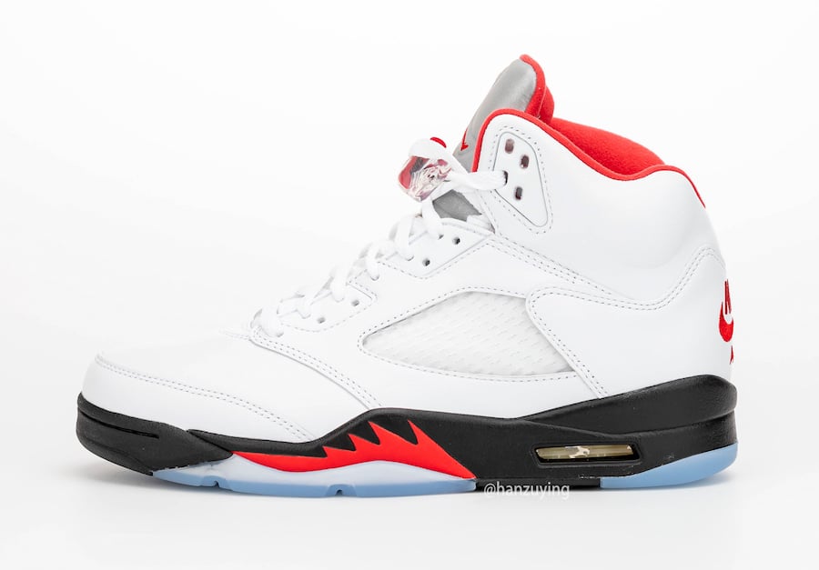 fire red 5s silver tongue