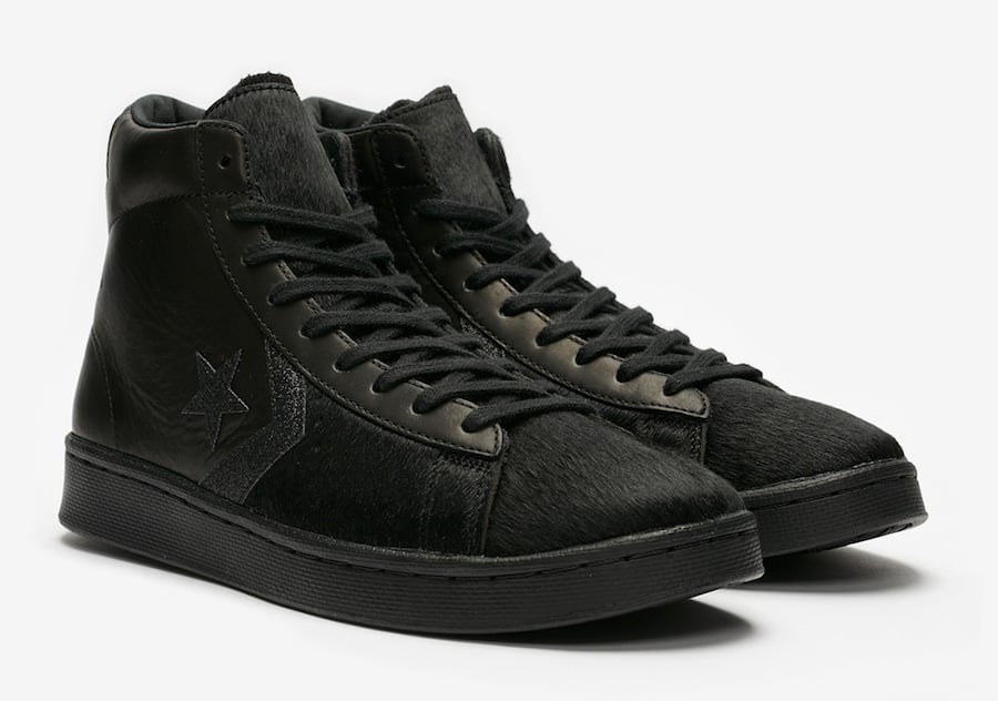 converse mid black leather