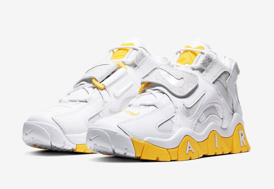 Nike Air Barrage Mid White Yellow Reflective CJ9574-100 Release Date Info
