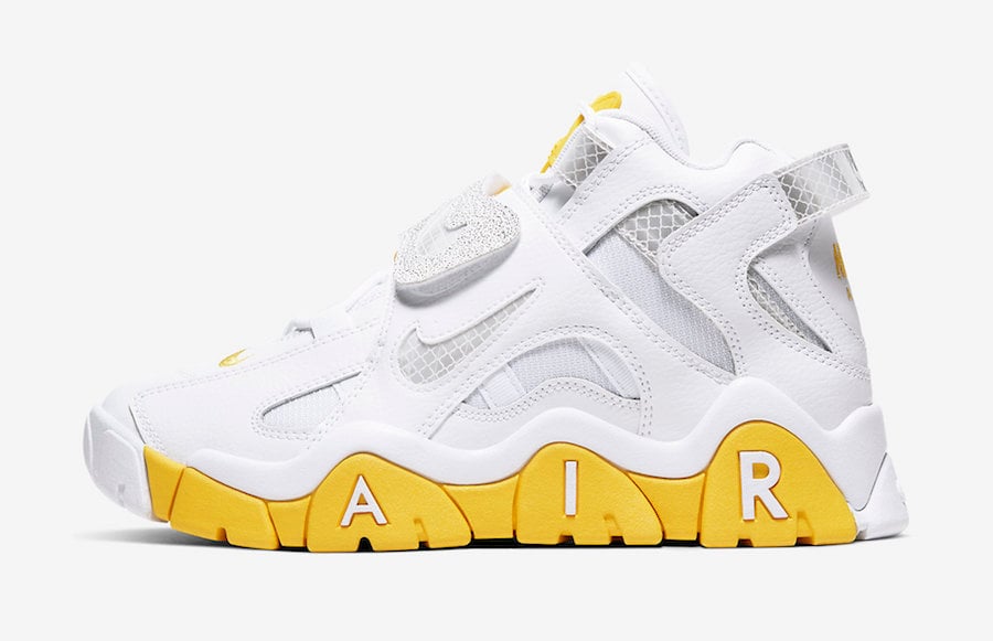 Nike Air Barrage Mid White Yellow Reflective CJ9574-100 Release Date Info