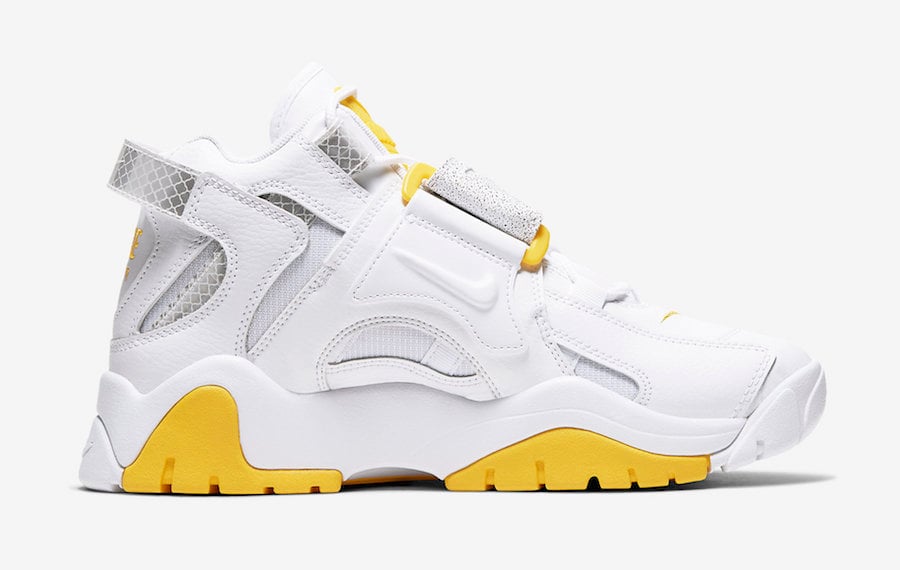 nike air barrage mid yellow and white