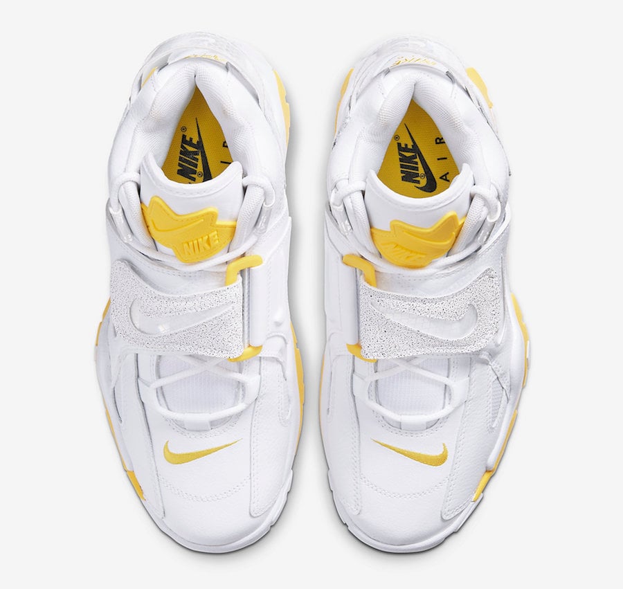 Nike Air Barrage Mid White Yellow Reflective CJ9574-100 Release Date Info