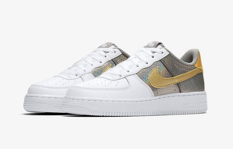 nike air force 1 grey gold