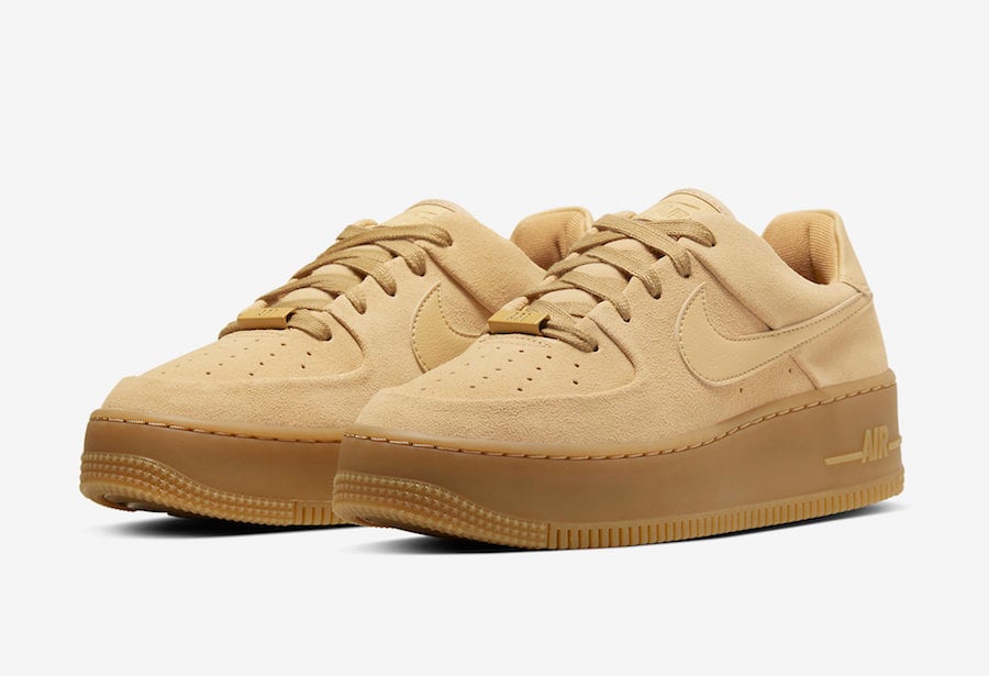 Nike Air Force 1 Sage Club Gold Suede 