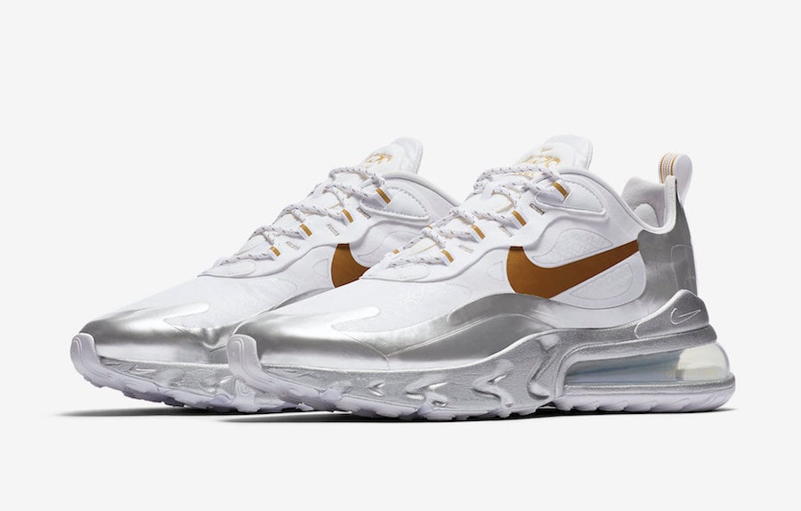 nike air max 270 react white and silver