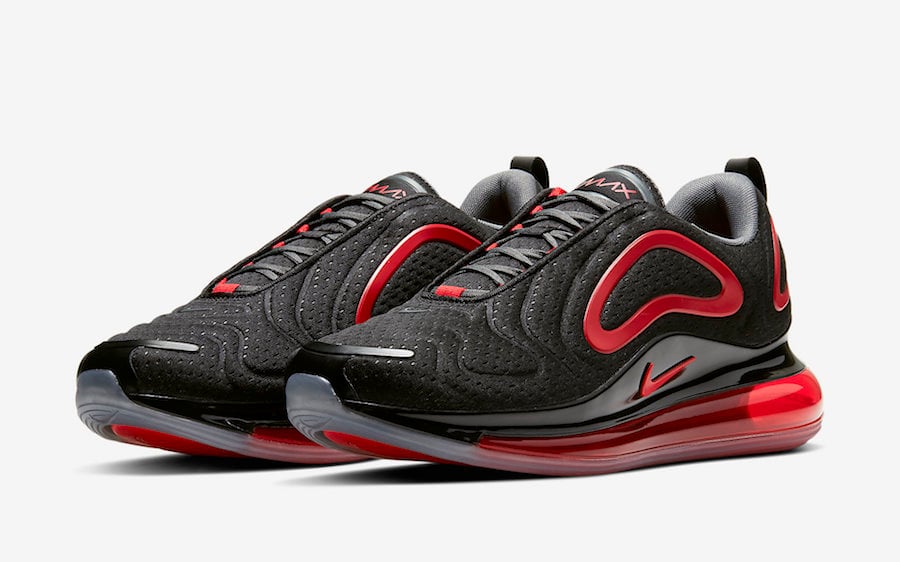 Nike Air Max 720 in Black and Red with Jersey Mesh