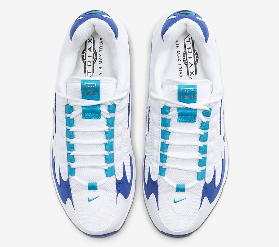 Nike Air Max Triax 96 White Varsity Royal Blue Spirit Teal CQ4250-101 Release Date Info