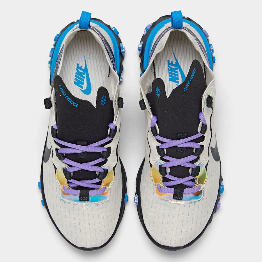 Nike React Element 55 Off Noir Blue Hero Amethyst Tint CT1612-001 Release Date Info