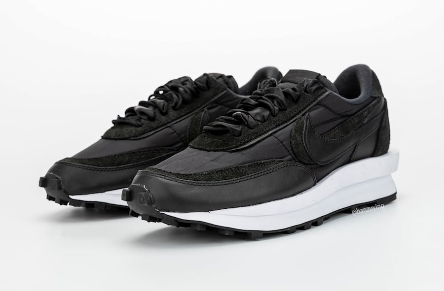 nike sacai waffle black nylon