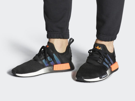 nmd black solar orange