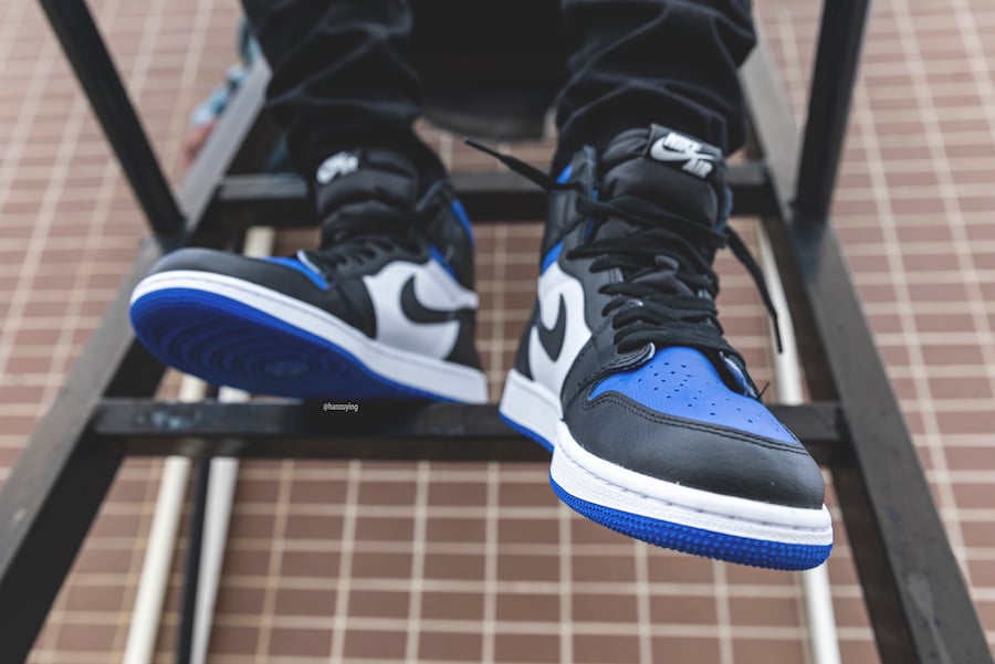 royal toe with blue laces
