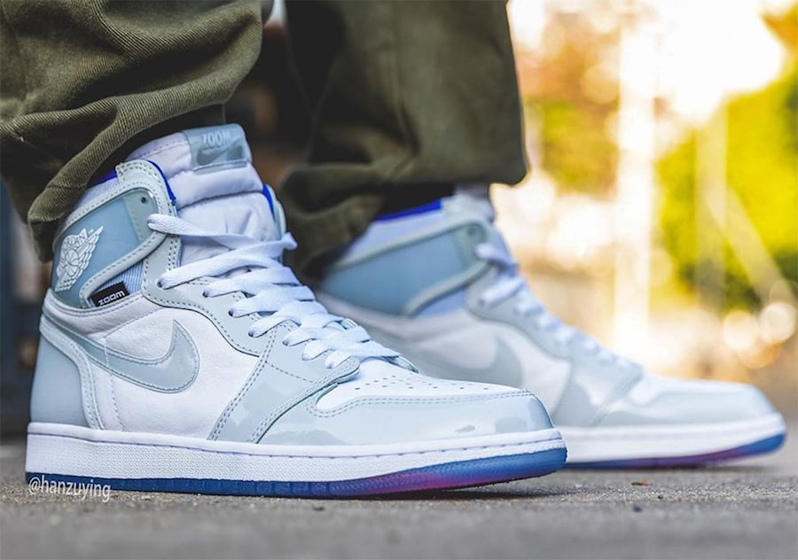 Air Jordan 1 High Zoom Racer Blue CK6637-104 On Feet