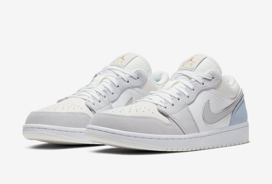 white and grey jordan 1 low