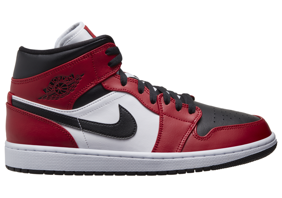 jordan 1 mid chicago toe black red