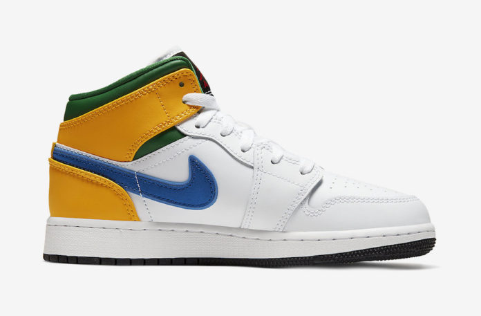 Air Jordan 1 Mid GS White Court Purple Spirit Teal 554725-128 Release Date Info | SneakerFiles