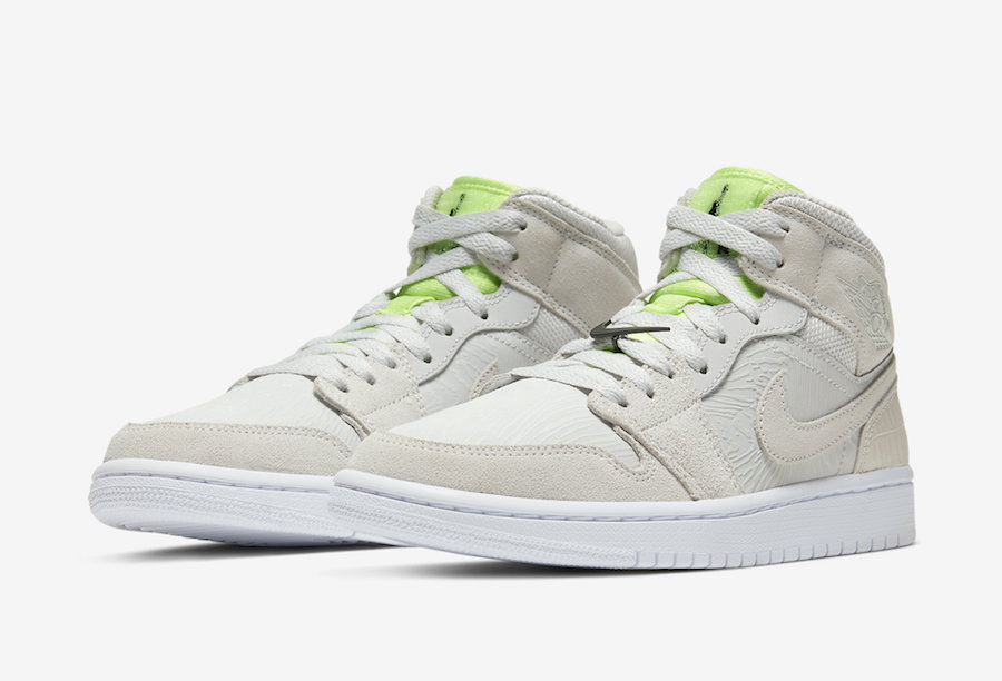 air jordan 1 mid vast grey ghost green