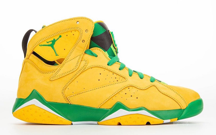 Air Jordan 7 Oregon Ducks Yellow Green