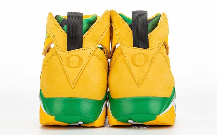 Air Jordan 7 Oregon Ducks Yellow Green