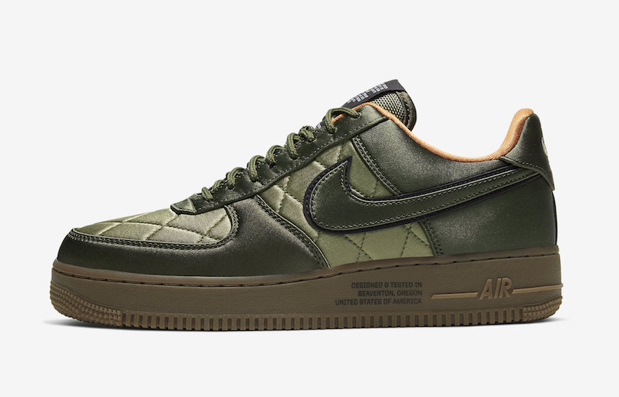 Nike Air Force 1 Low Quilted Flight Jacket Olive CU6724-333 Release Date Info