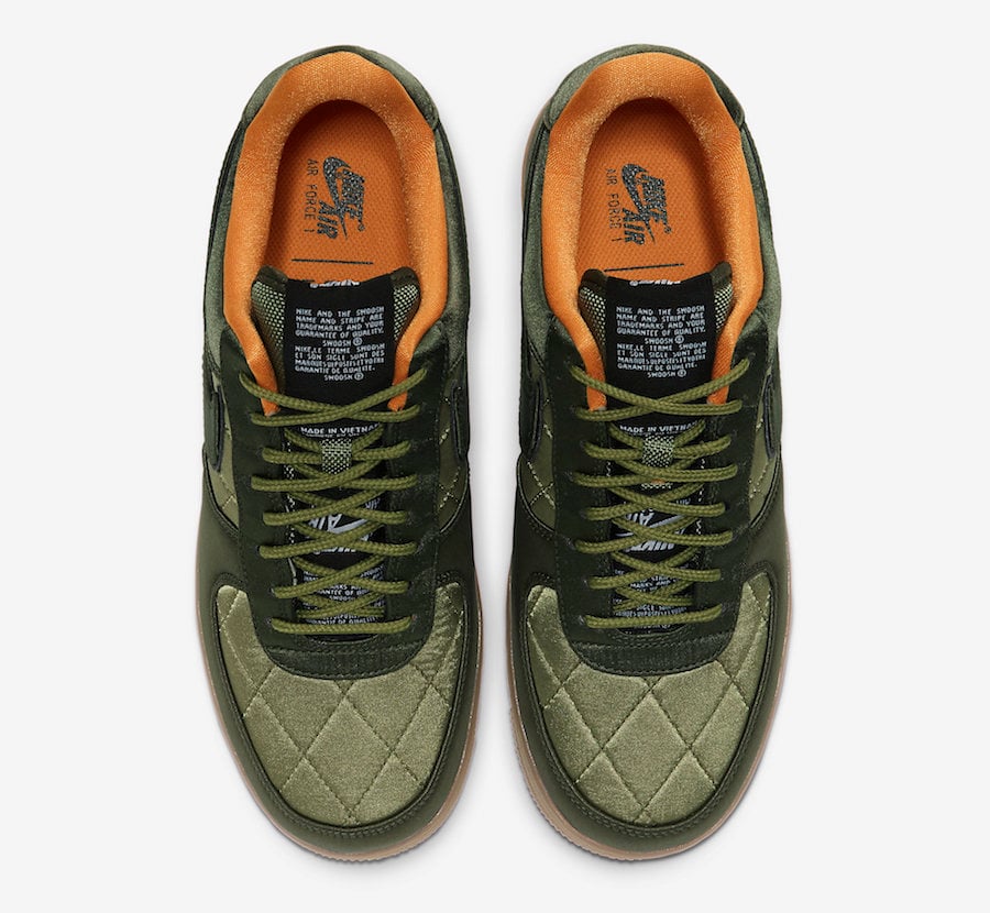 Nike Air Force 1 Low Quilted Flight Jacket Olive CU6724-333 Release Date Info