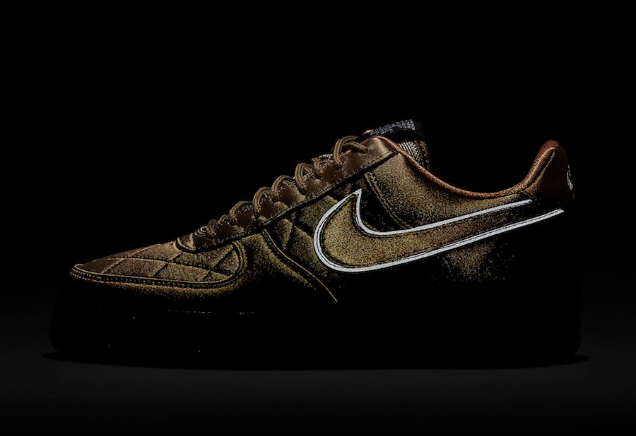 Nike Air Force 1 Low Quilted Gold Flight Jacket CU6724-777 Release Date Info