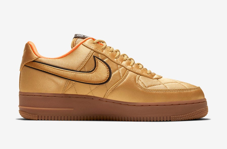 Nike Air Force 1 Low Quilted Gold Flight Jacket CU6724-777 Release Date Info