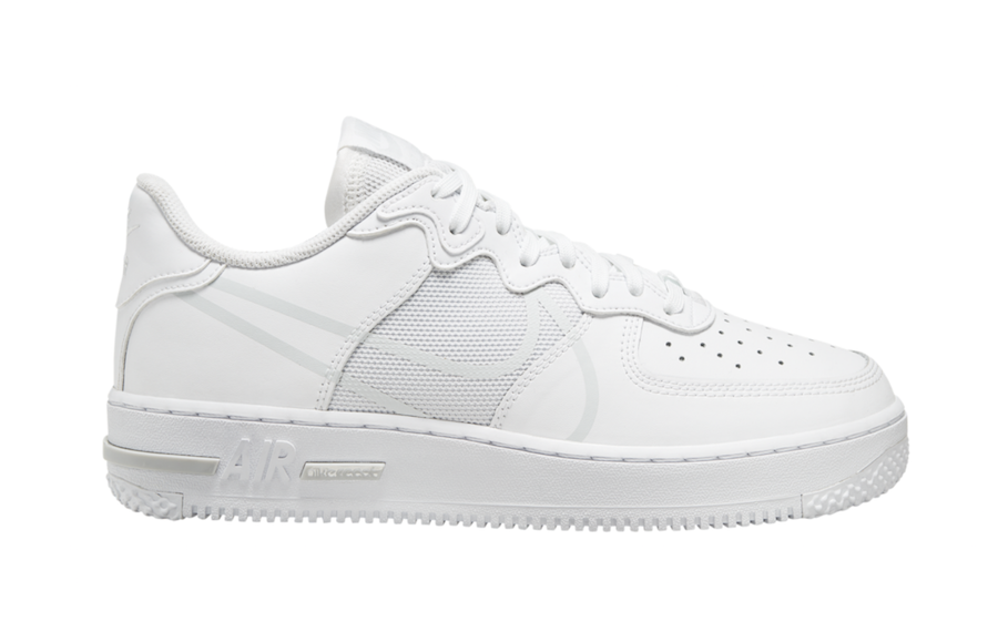 Nike Air Force 1 React White Pure Platinum CT1020-101 Release Date Info