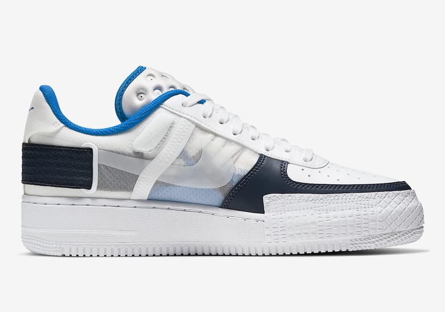 Nike Air Force 1 Type White Blue Navy 