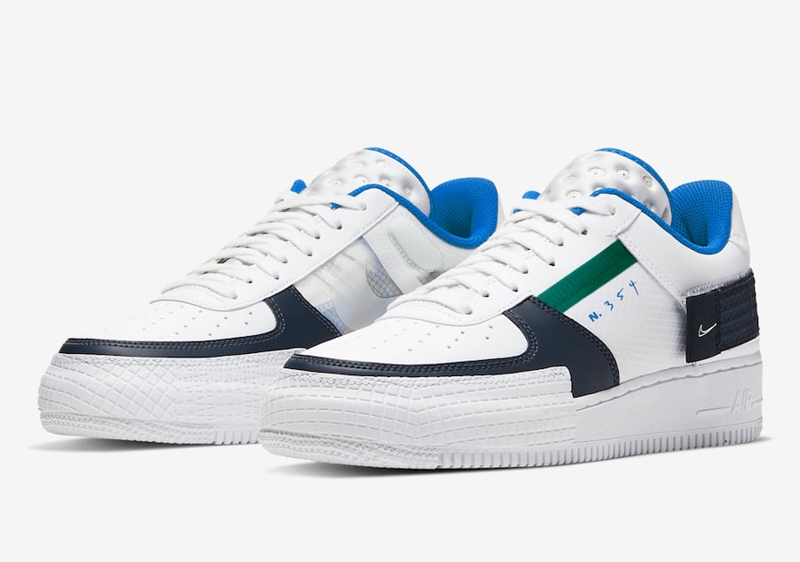 Nike Air Force 1 Type White Blue Navy 