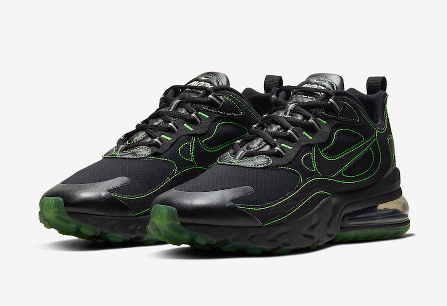 Nike Air Max 270 React Black Electric Green CQ6549-001 Release Date Nike Air Max 270 React Black Electric Green CQ6549-001 Release Date