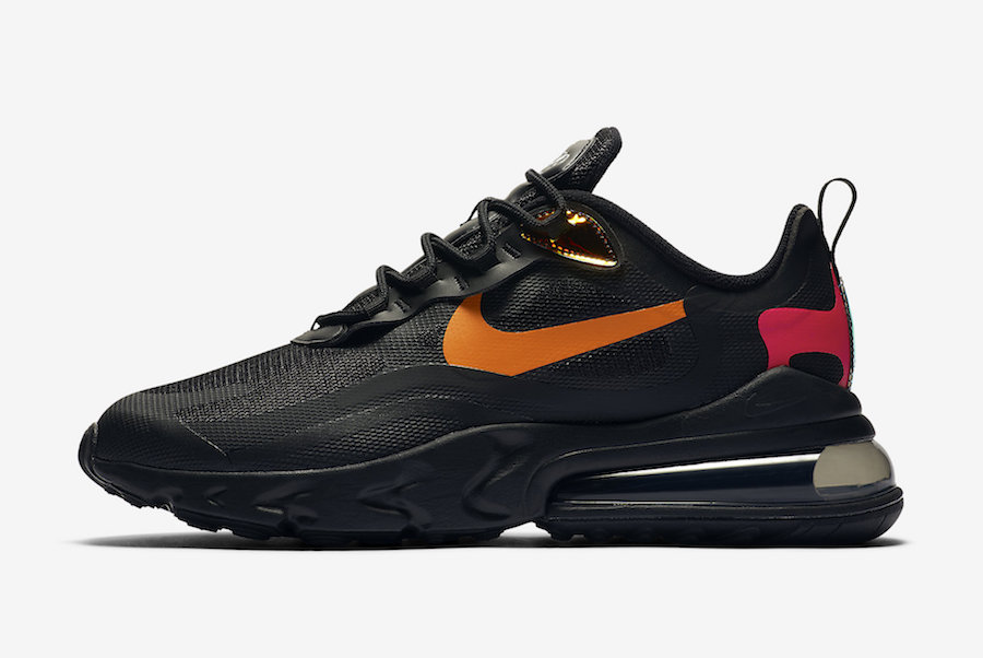 Nike Air Max 270 React Black Orange Red CV1641-001 Release Date Info