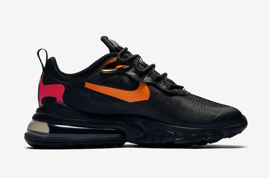 nike 270 react black and orange