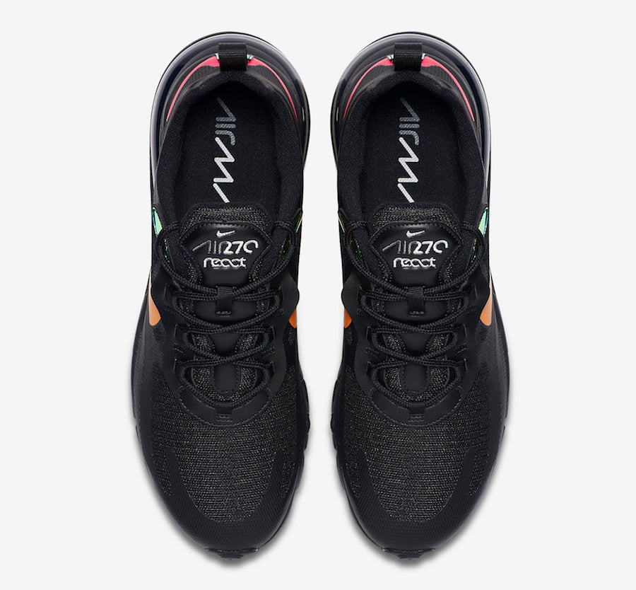 Nike Air Max 270 React Black Orange Red CV1641-001 Release Date Info