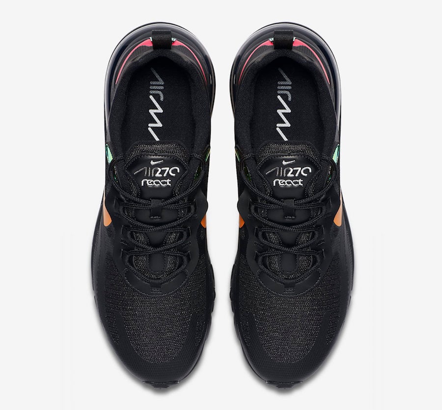 air max 270 react black orange