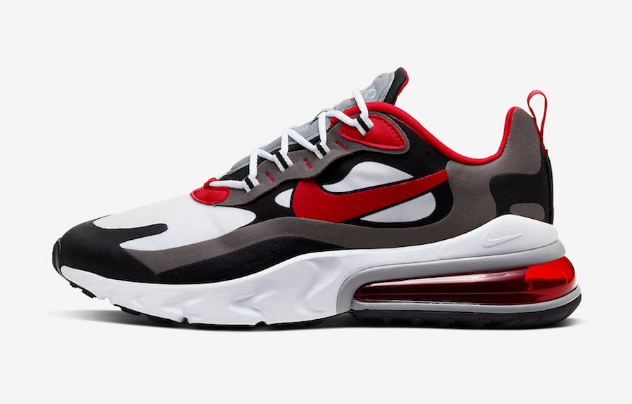 Nike Air Max 270 React Grey Black University Red CI3866-002 Release Date Info