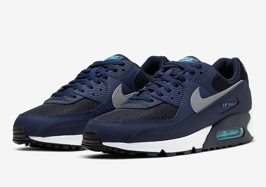 nike air max 90 blue and grey