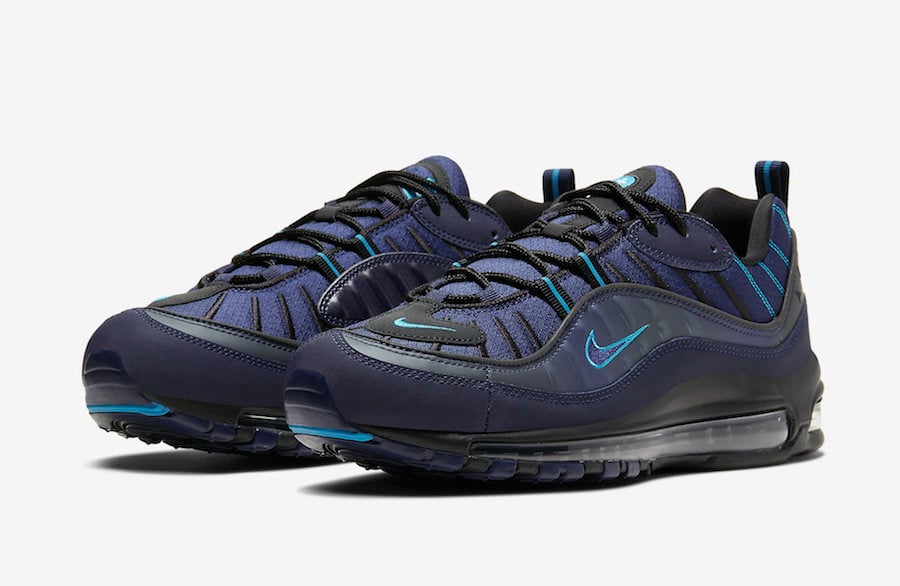 dark blue and light blue air max